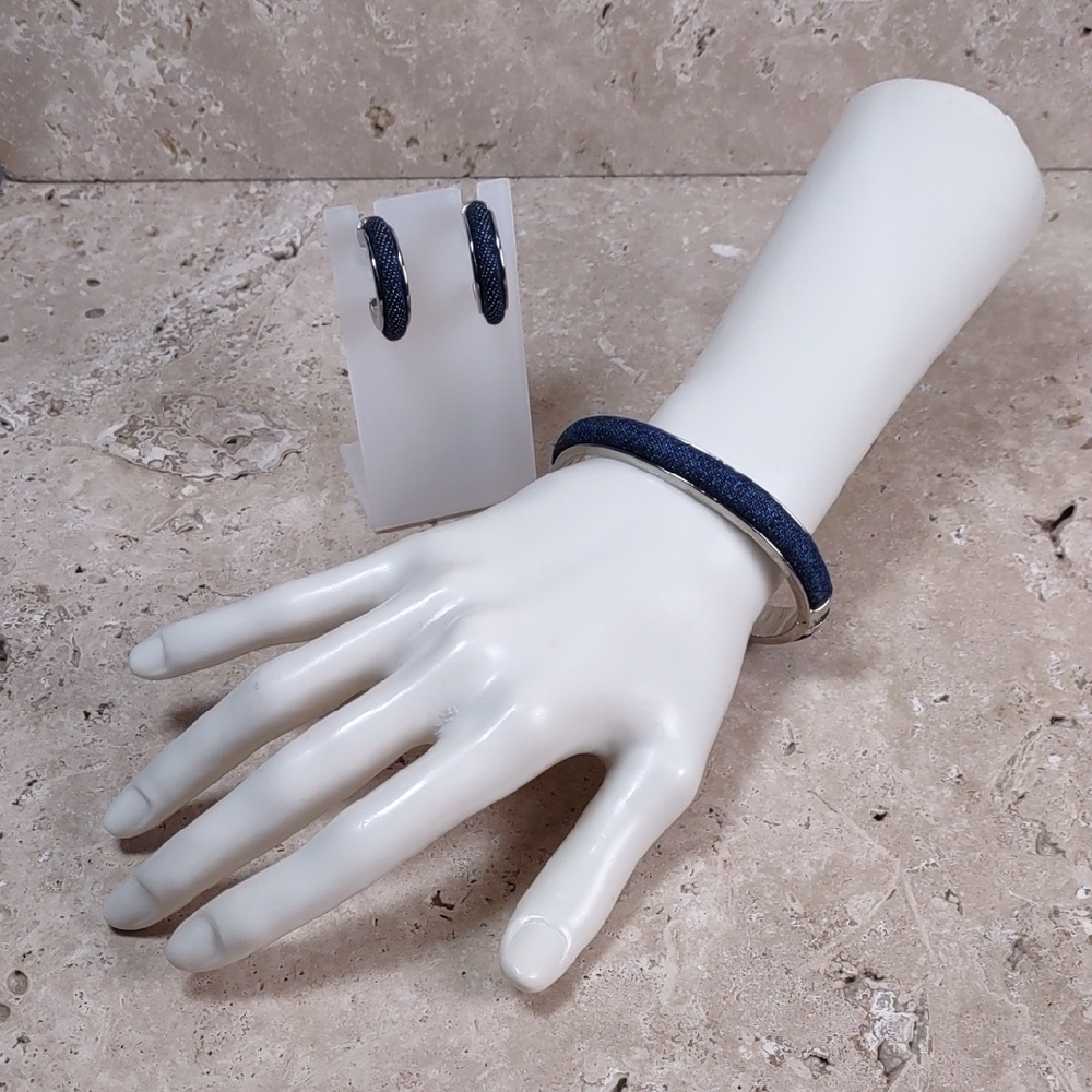 Joan Rivers Denim Bracelet/Earrings Set
